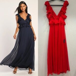 Lulu's NWT Red Maxi Formal Dress